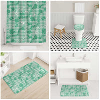 Omaomao Aloha Hawaii Bathroom Set Plumeria Lei With Palaka Motif - Polynesian Pride