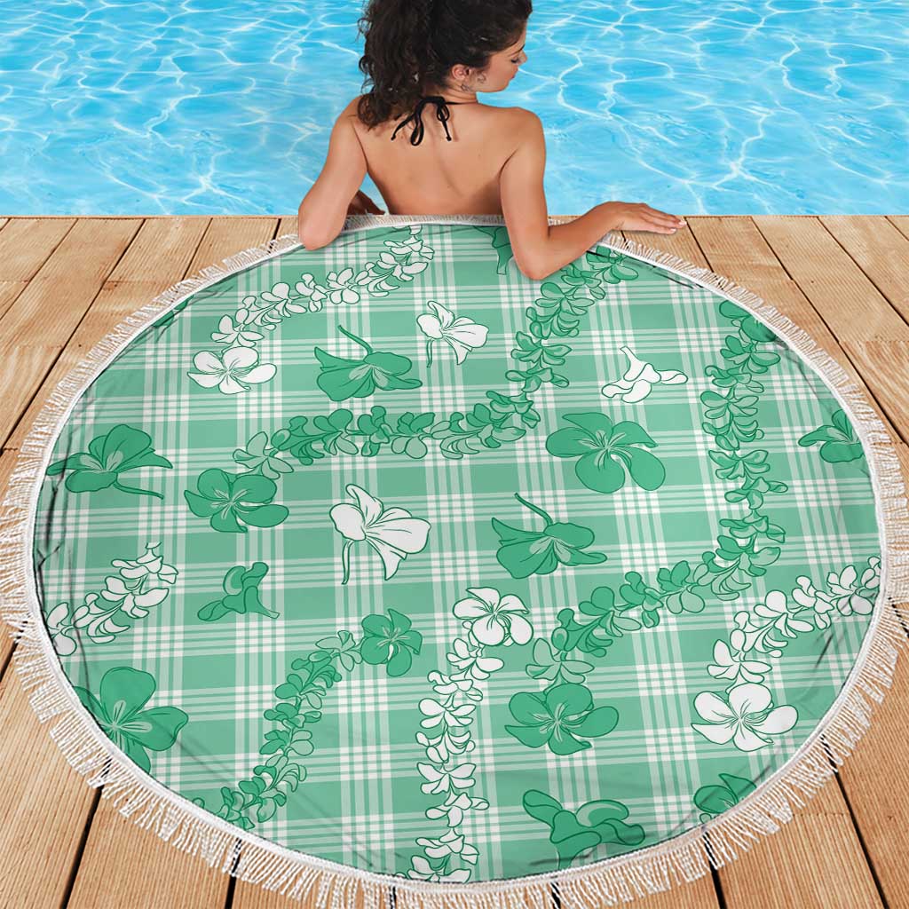 Omaomao Aloha Hawaii Beach Blanket Plumeria Lei With Palaka Motif LT14 - Polynesian Pride