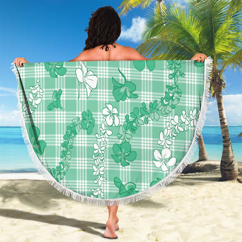 Omaomao Aloha Hawaii Beach Blanket Plumeria Lei With Palaka Motif LT14 - Polynesian Pride