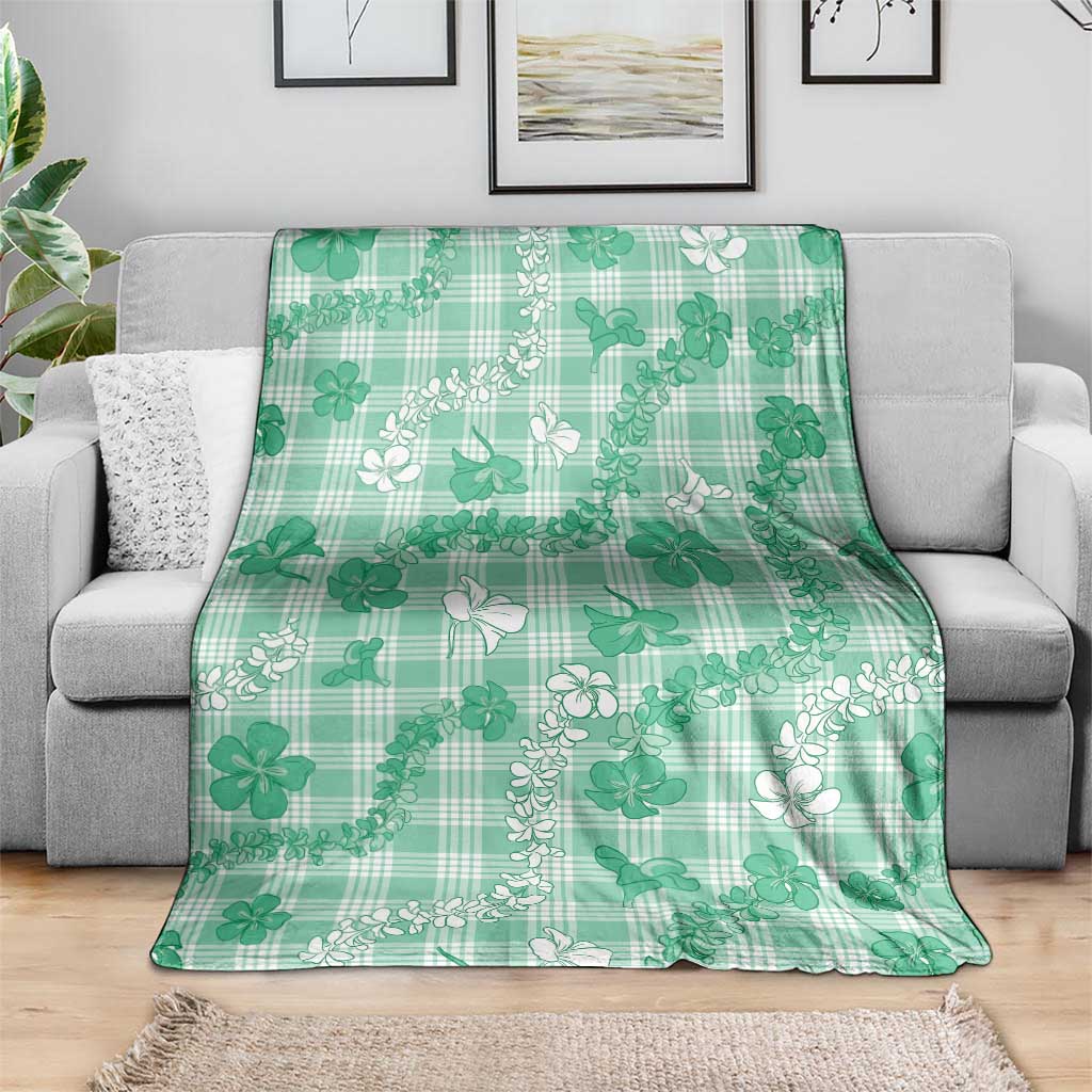 Omaomao Aloha Hawaii Blanket Plumeria Lei With Palaka Motif - Polynesian Pride