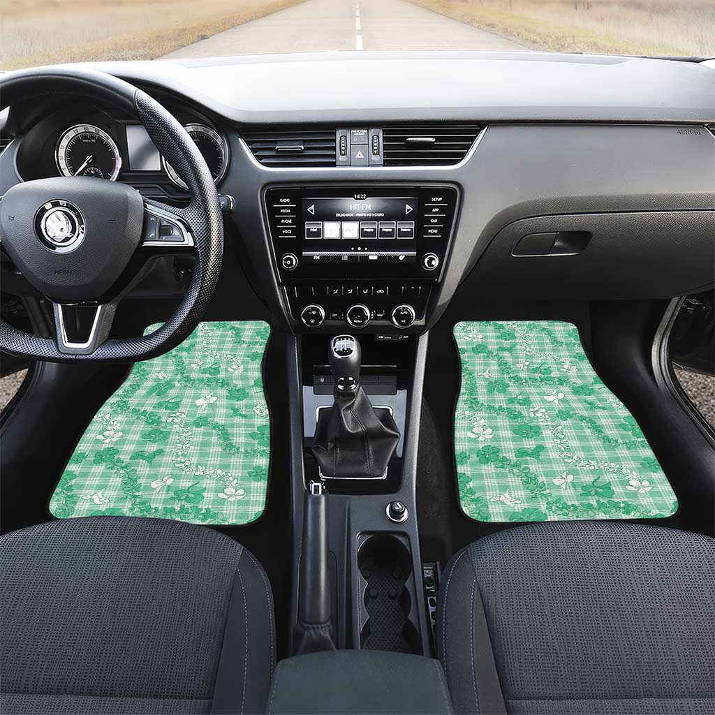 Omaomao Aloha Hawaii Car Mats Plumeria Lei With Palaka Motif - Polynesian Pride