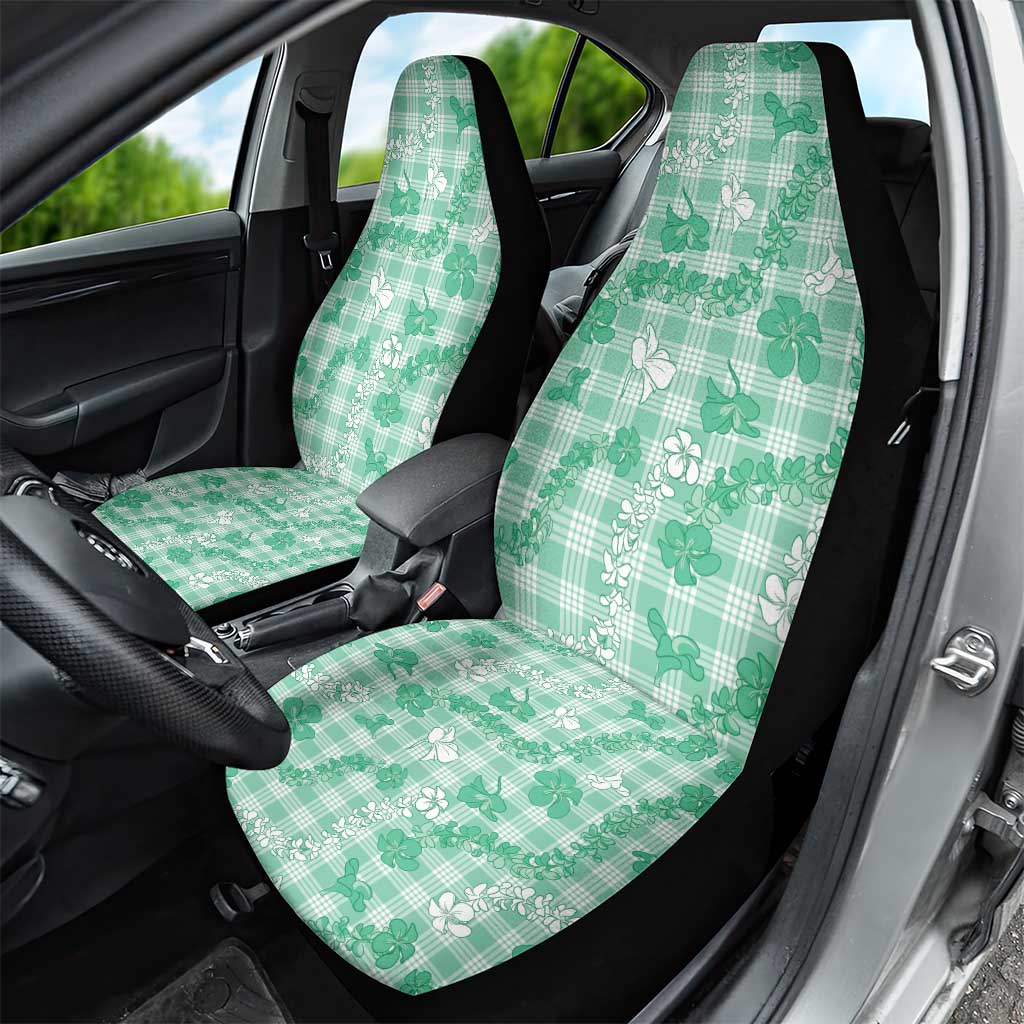 Omaomao Aloha Hawaii Car Seat Cover Plumeria Lei With Palaka Motif - Polynesian Pride