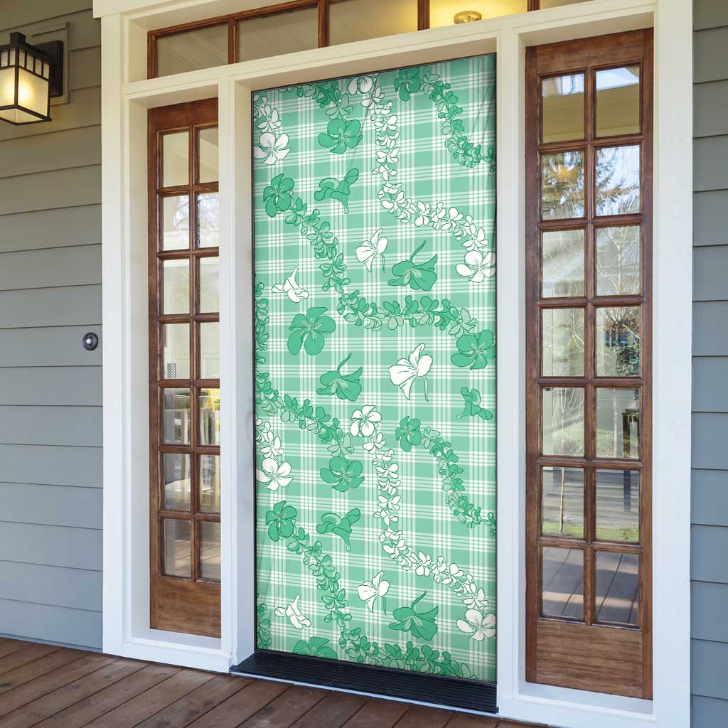 Omaomao Aloha Hawaii Door Cover Plumeria Lei With Palaka Motif - Polynesian Pride