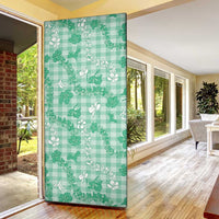 Omaomao Aloha Hawaii Door Cover Plumeria Lei With Palaka Motif - Polynesian Pride