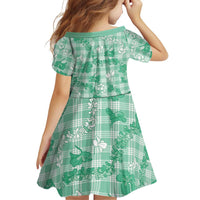 Omaomao Aloha Hawaii Family Matching Off Shoulder Short Dress and Hawaiian Shirt Plumeria Lei With Palaka Motif LT14 - Polynesian Pride
