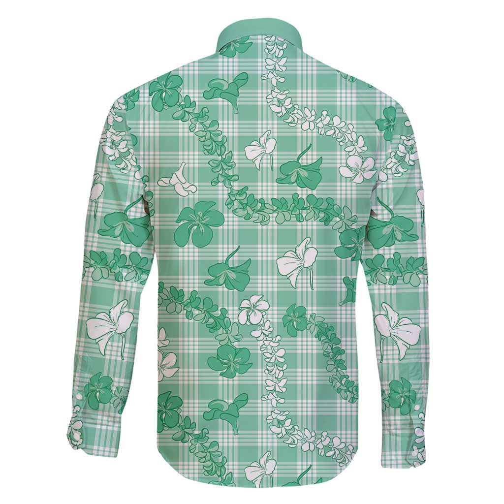 Omaomao Aloha Hawaii Family Matching Off Shoulder Short Dress and Hawaiian Shirt Plumeria Lei With Palaka Motif LT14 - Polynesian Pride