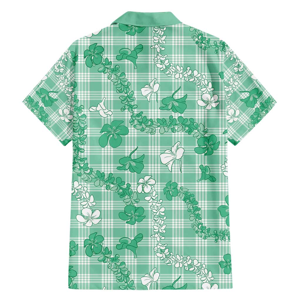 Omaomao Aloha Hawaii Family Matching Short Sleeve Bodycon Dress and Hawaiian Shirt Plumeria Lei With Palaka Motif LT14 - Polynesian Pride
