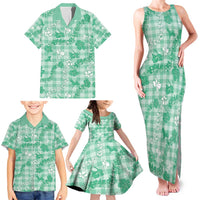 Omaomao Aloha Hawaii Family Matching Tank Maxi Dress and Hawaiian Shirt Plumeria Lei With Palaka Motif LT14 - Polynesian Pride
