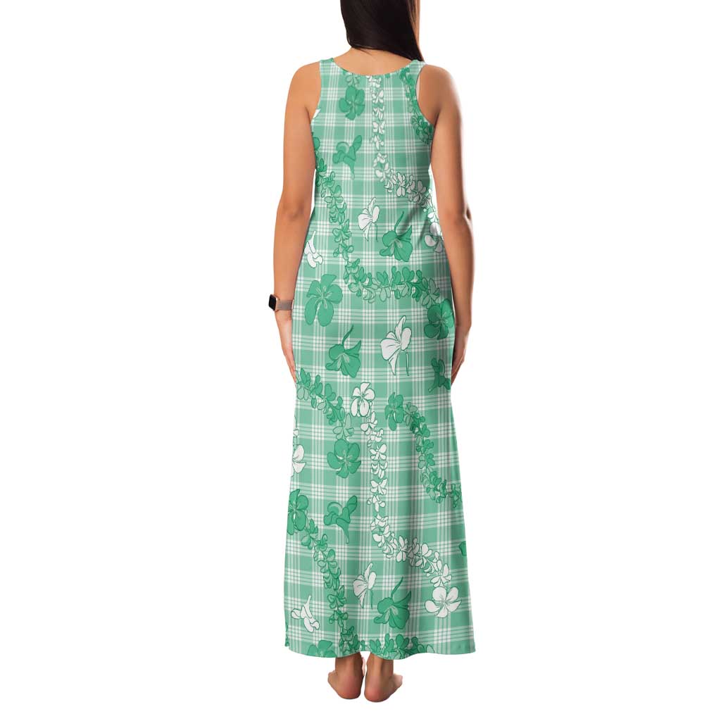 Omaomao Aloha Hawaii Family Matching Tank Maxi Dress and Hawaiian Shirt Plumeria Lei With Palaka Motif LT14 - Polynesian Pride