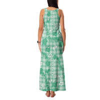 Omaomao Aloha Hawaii Family Matching Tank Maxi Dress and Hawaiian Shirt Plumeria Lei With Palaka Motif LT14 - Polynesian Pride
