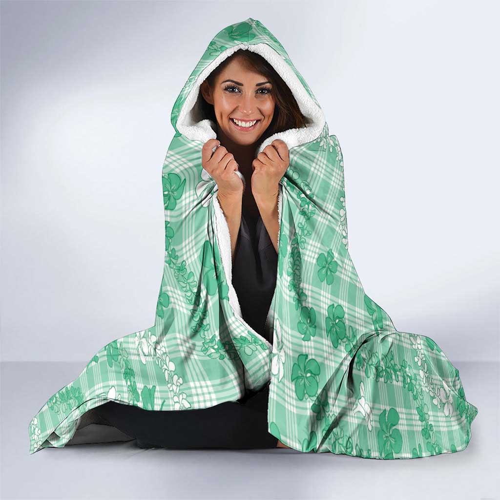 Omaomao Aloha Hawaii Hooded Blanket Plumeria Lei With Palaka Motif - Polynesian Pride