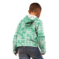 Omaomao Aloha Hawaii Kid Hoodie Plumeria Lei With Palaka Motif - Polynesian Pride