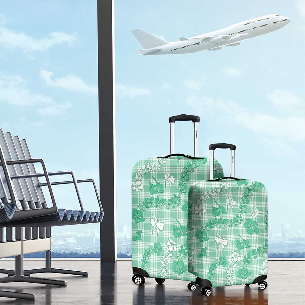 Omaomao Aloha Hawaii Luggage Cover Plumeria Lei With Palaka Motif LT14 - Polynesian Pride
