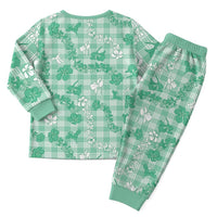 Omaomao Aloha Hawaii Christmas Pajama Set Plumeria Lei With Palaka Motif - Polynesian Pride