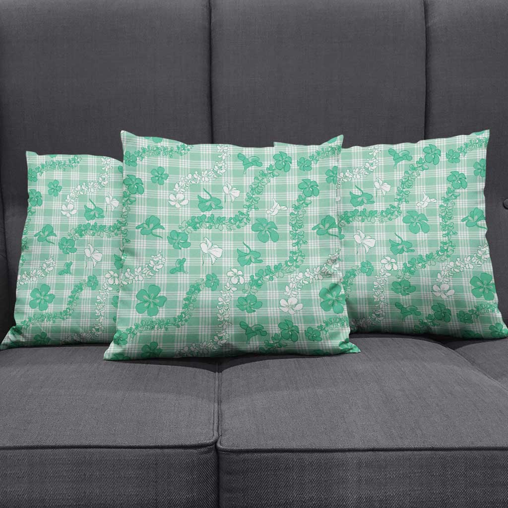 Omaomao Aloha Hawaii Pillow Cover Plumeria Lei With Palaka Motif - Polynesian Pride