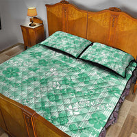 Omaomao Aloha Hawaii Quilt Bed Set Plumeria Lei With Palaka Motif - Polynesian Pride