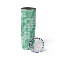 Omaomao Aloha Hawaii Skinny Tumbler Plumeria Lei With Palaka Motif - Polynesian Pride