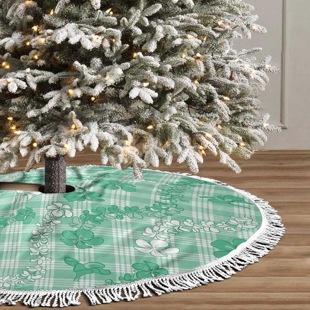 Omaomao Aloha Hawaii Tree Skirt Plumeria Lei With Palaka Motif - Polynesian Pride
