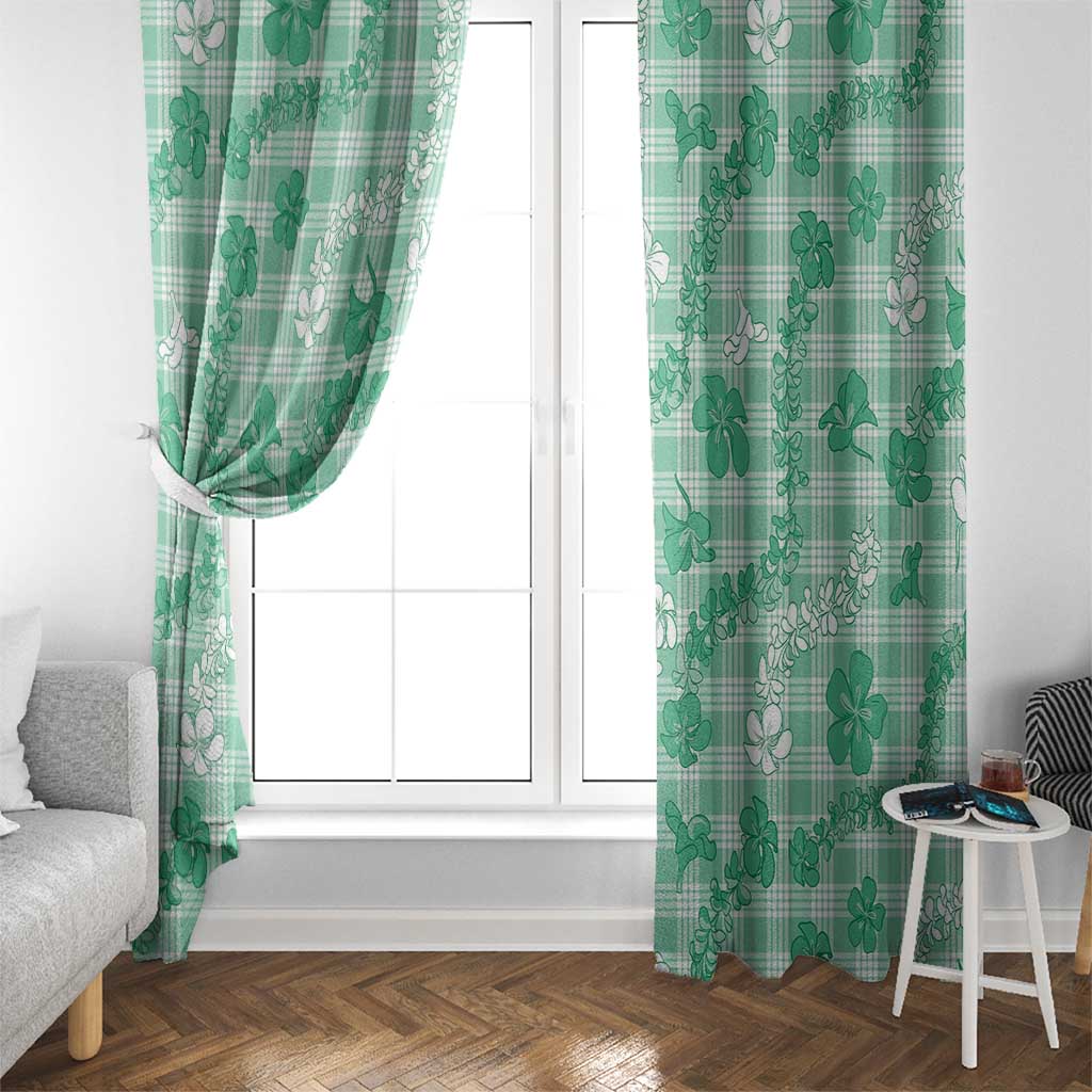 Omaomao Aloha Hawaii Window Curtain Plumeria Lei With Palaka Motif - Polynesian Pride