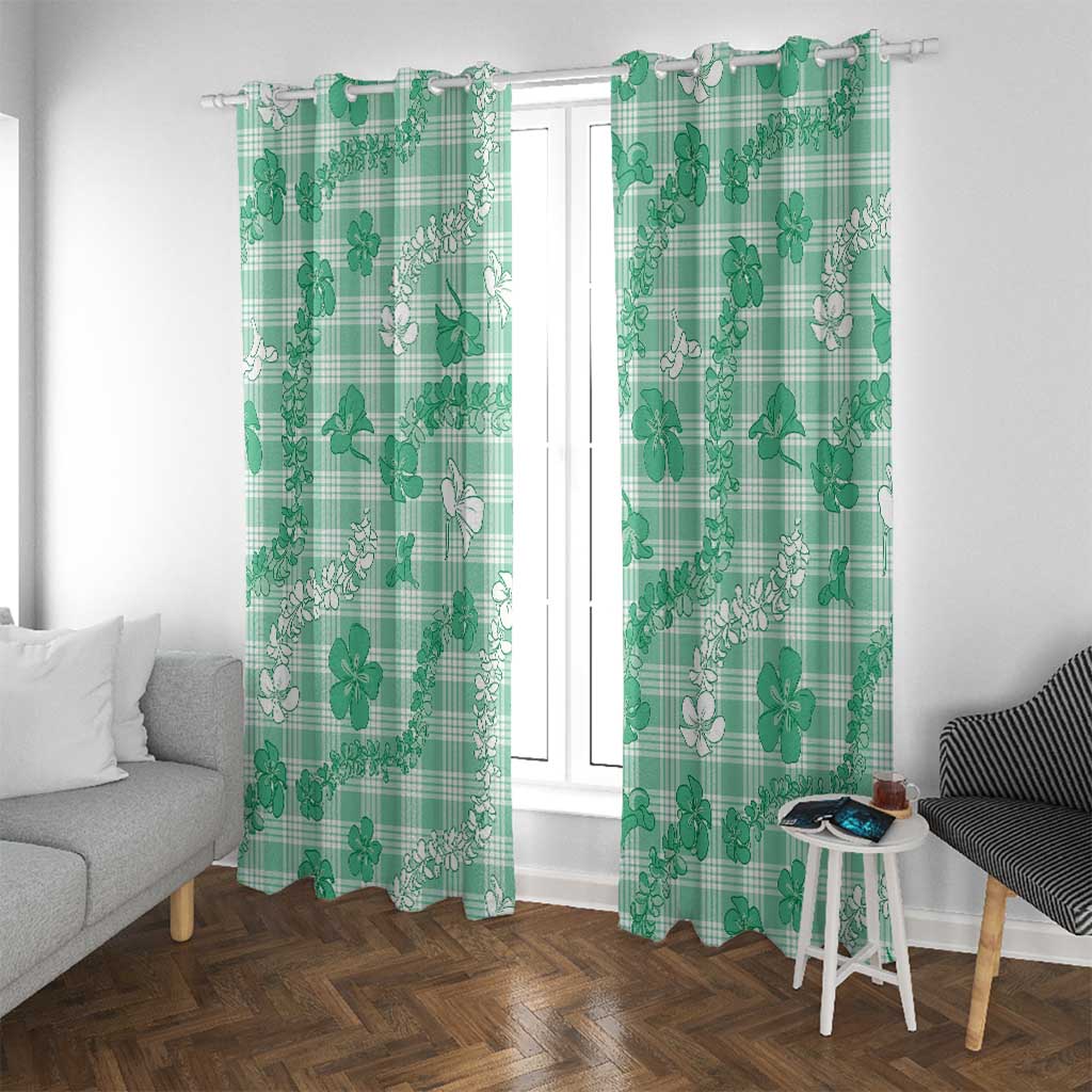 Omaomao Aloha Hawaii Window Curtain Plumeria Lei With Palaka Motif - Polynesian Pride