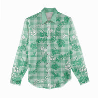 Omaomao Aloha Hawaii Women Casual Shirt Plumeria Lei With Palaka Motif - Polynesian Pride