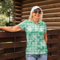 Omaomao Aloha Hawaii Women Polo Shirt Plumeria Lei With Palaka Motif - Polynesian Pride