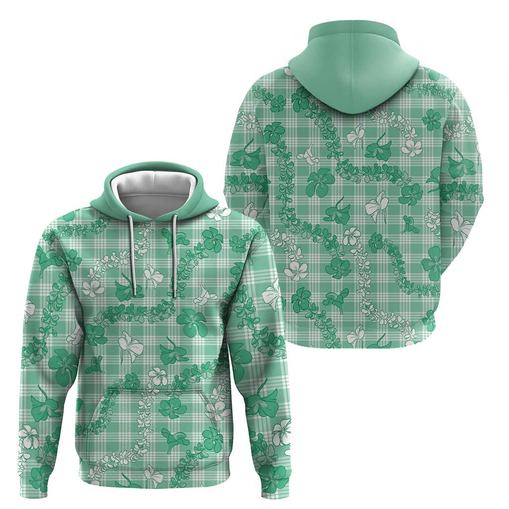 Omaomao Aloha Hawaii Zip Hoodie Plumeria Lei With Palaka Motif - Polynesian Pride