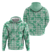 Omaomao Aloha Hawaii Zip Hoodie Plumeria Lei With Palaka Motif - Polynesian Pride