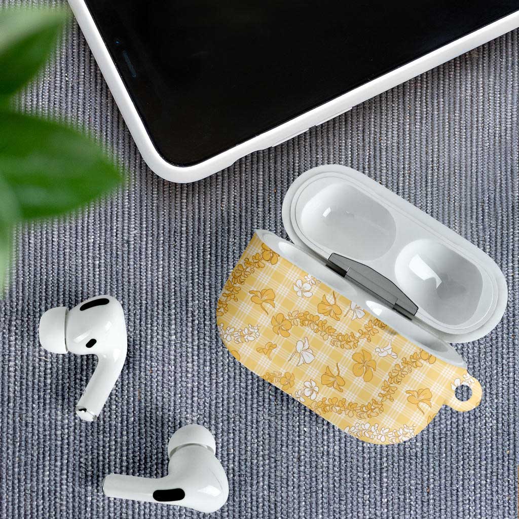 Melemele Aloha Hawaii AirPods Case Plumeria Lei With Palaka Motif - Polynesian Pride