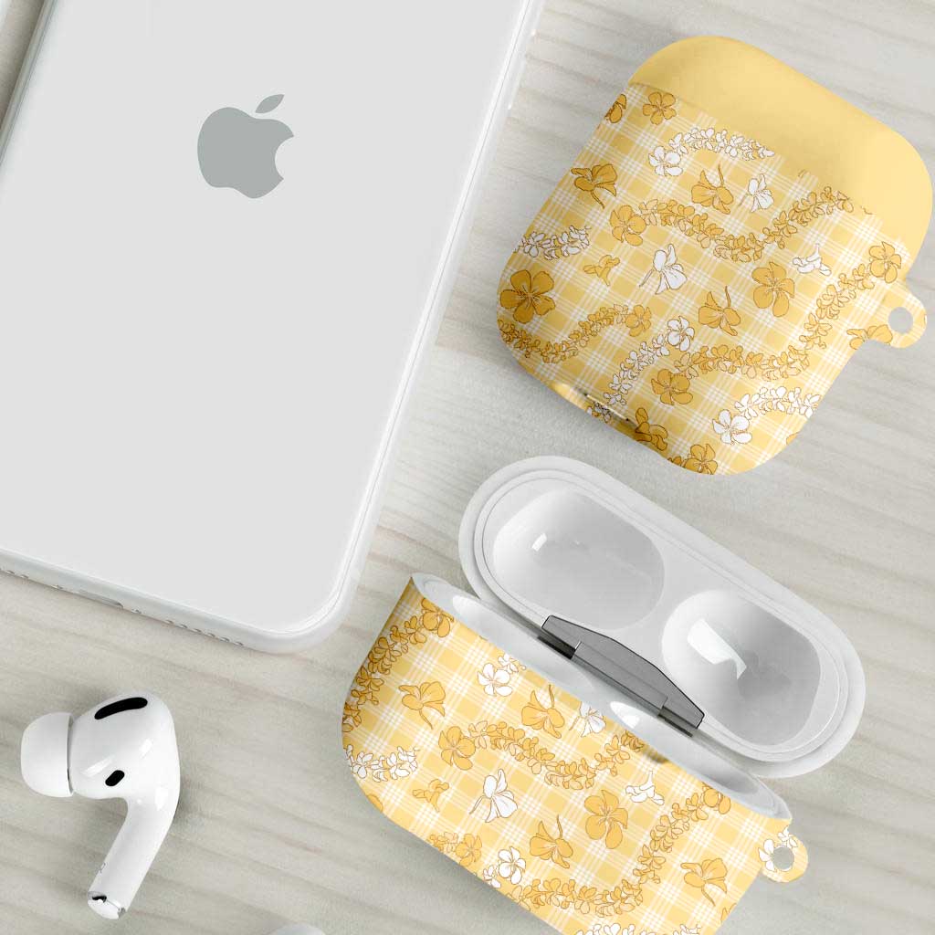 Melemele Aloha Hawaii AirPods Case Plumeria Lei With Palaka Motif - Polynesian Pride