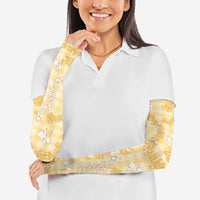 Melemele Aloha Hawaii Arm Sleeves Plumeria Lei With Palaka Motif LT14 - Polynesian Pride