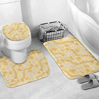 Melemele Aloha Hawaii Bathroom Set Plumeria Lei With Palaka Motif LT14 Mat Set Only (3 pcs) One Size Yellow - Polynesian Pride