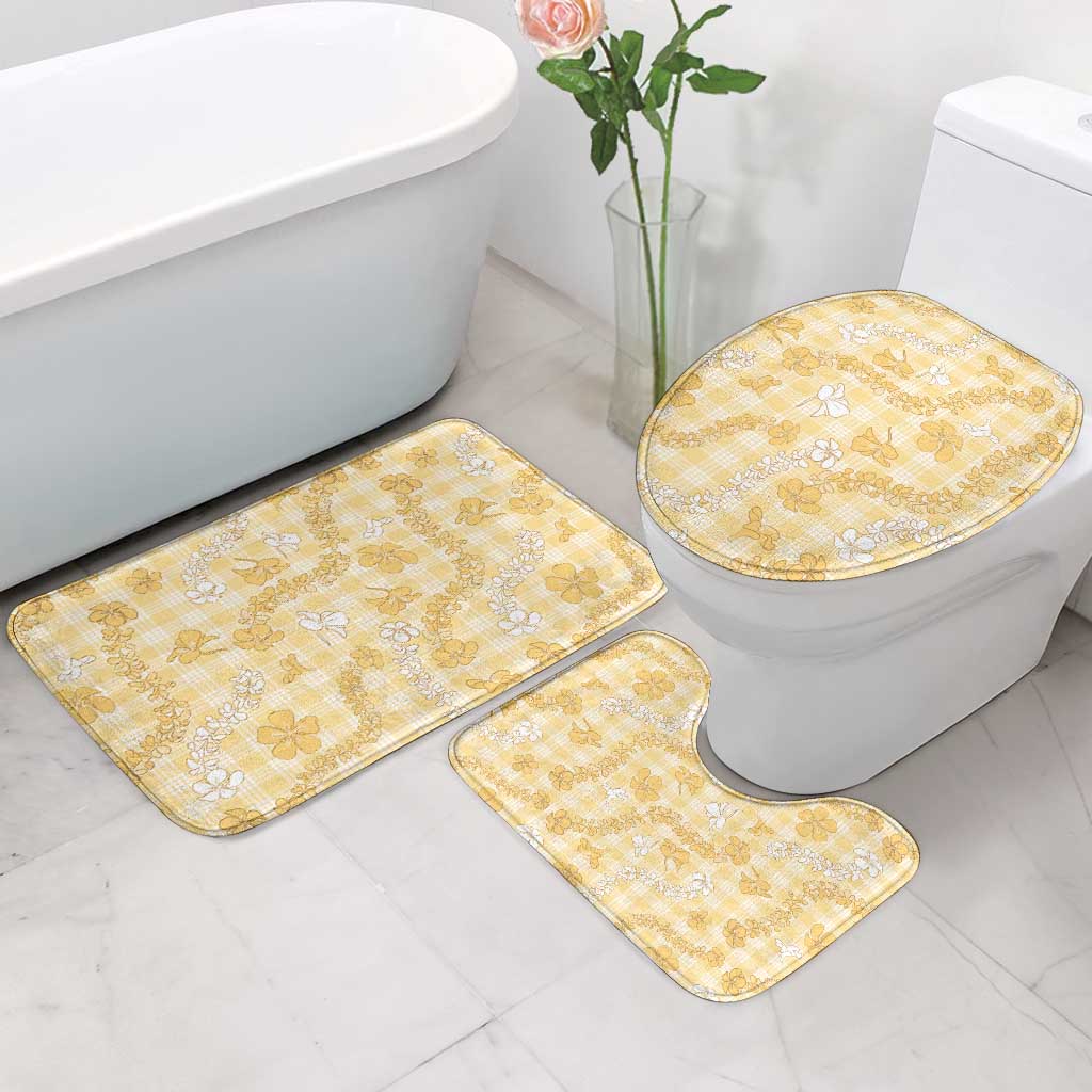 Melemele Aloha Hawaii Bathroom Set Plumeria Lei With Palaka Motif LT14 - Polynesian Pride