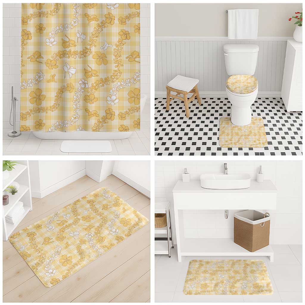 Melemele Aloha Hawaii Bathroom Set Plumeria Lei With Palaka Motif LT14 - Polynesian Pride