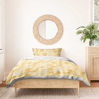 Melemele Aloha Hawaii Bedding Set Plumeria Lei With Palaka Motif - Polynesian Pride