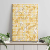 Melemele Aloha Hawaii Canvas Wall Art Plumeria Lei With Palaka Motif LT14 - Polynesian Pride