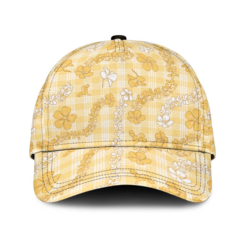 Melemele Aloha Hawaii Classic Cap Plumeria Lei With Palaka Motif - Polynesian Pride