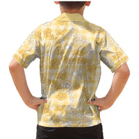 Melemele Aloha Hawaii Family Matching Mermaid Dress and Hawaiian Shirt Plumeria Lei With Palaka Motif LT14 - Polynesian Pride