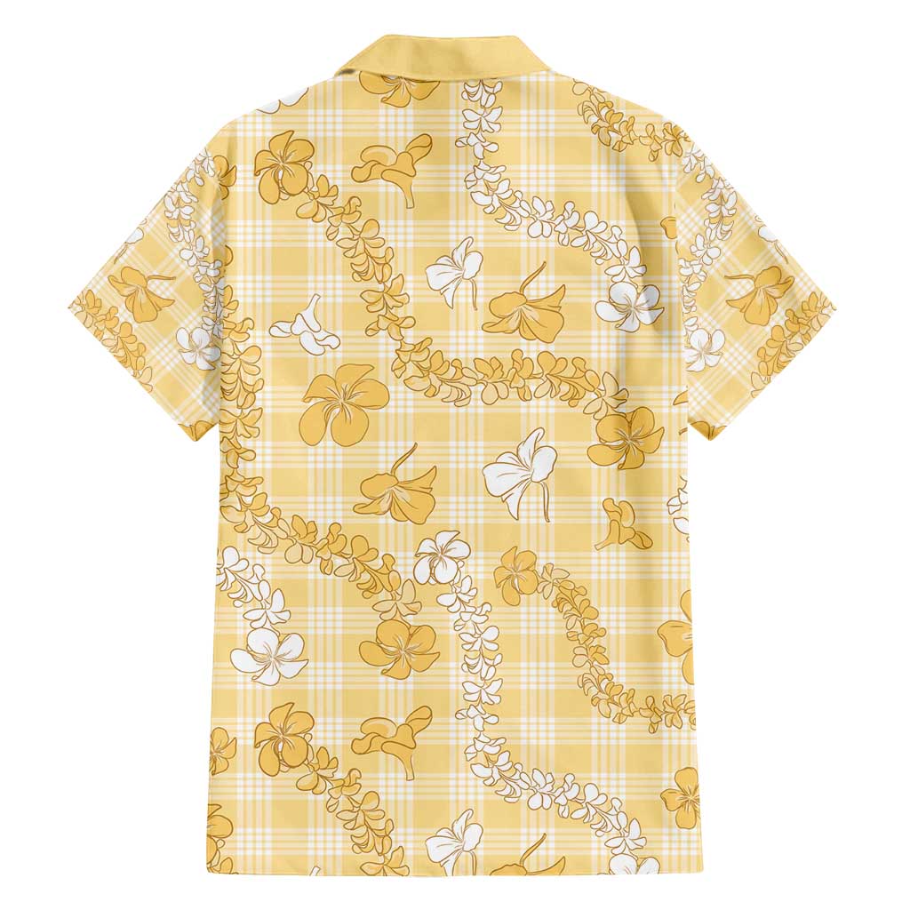 Melemele Aloha Hawaii Family Matching Off Shoulder Maxi Dress and Hawaiian Shirt Plumeria Lei With Palaka Motif LT14 - Polynesian Pride