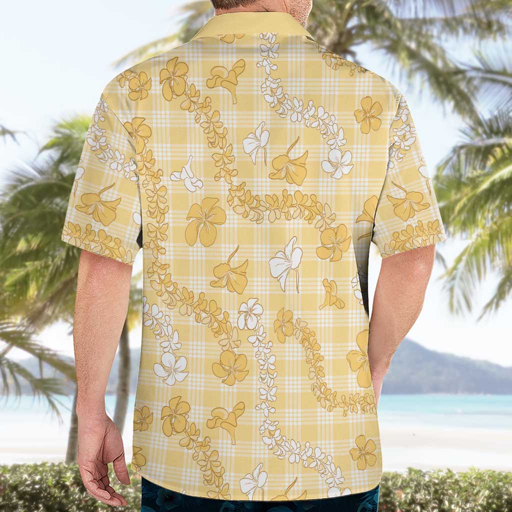 Melemele Aloha Hawaii Hawaiian Shirt Plumeria Lei With Palaka Motif - Polynesian Pride