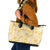 Melemele Aloha Hawaii Leather Tote Bag Plumeria Lei With Palaka Motif - Polynesian Pride