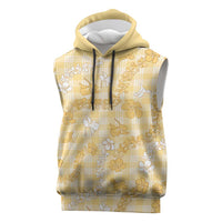 Melemele Aloha Hawaii Sleeveless Hoodie Plumeria Lei With Palaka Motif - Polynesian Pride