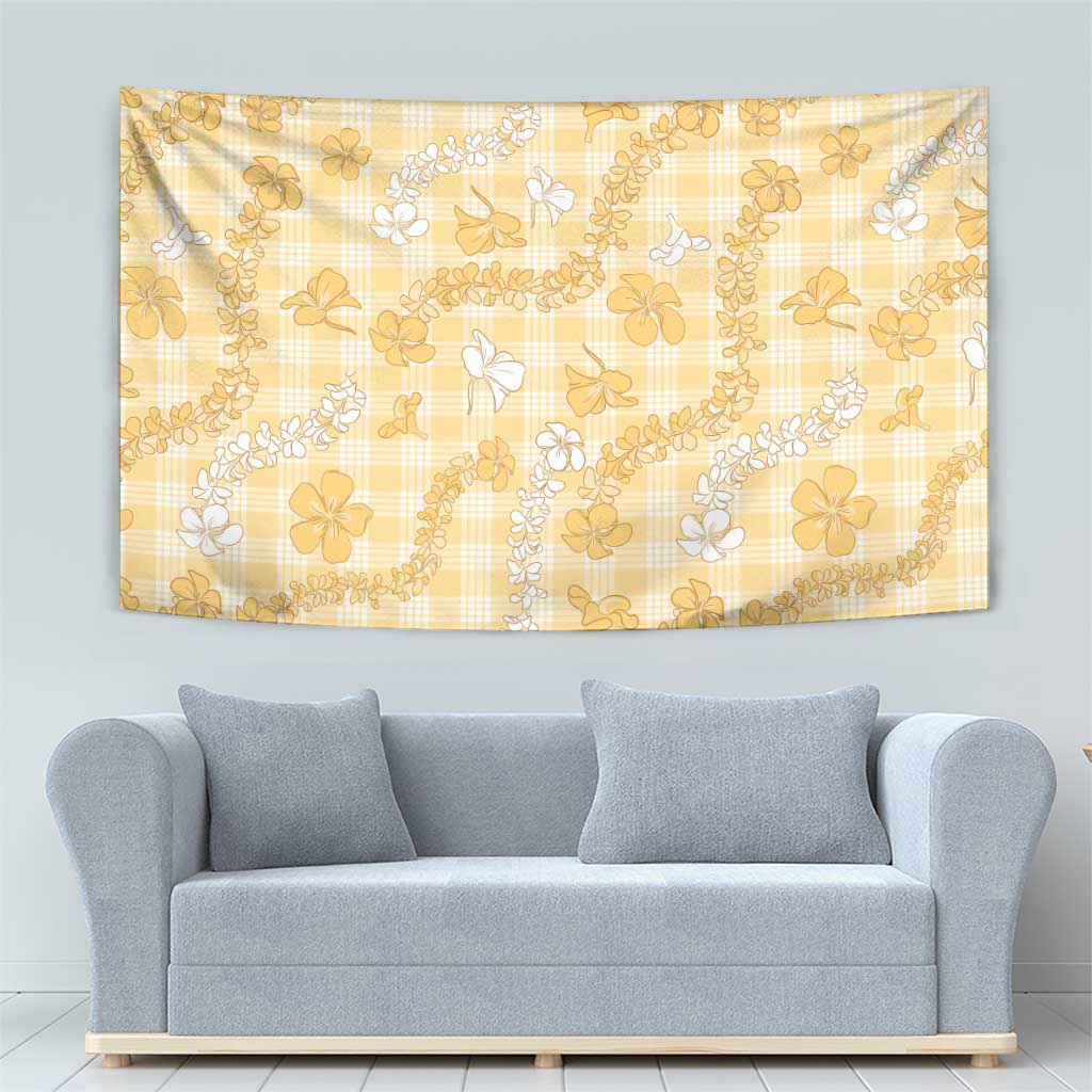Melemele Aloha Hawaii Tapestry Plumeria Lei With Palaka Motif LT14 - Polynesian Pride