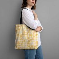 Melemele Aloha Hawaii Tote Bag Plumeria Lei With Palaka Motif - Polynesian Pride