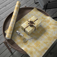 Melemele Aloha Hawaii Wrapping Paper Plumeria Lei With Palaka Motif - Polynesian Pride
