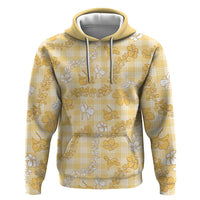 Melemele Aloha Hawaii Zip Hoodie Plumeria Lei With Palaka Motif - Polynesian Pride
