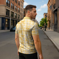 Melemele Aloha Hawaii Zipper Polo Shirt Plumeria Lei With Palaka Motif - Polynesian Pride