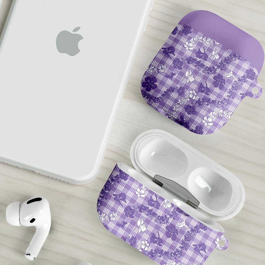 Poni Aloha Hawaii AirPods Case Plumeria Lei With Palaka Motif - Polynesian Pride