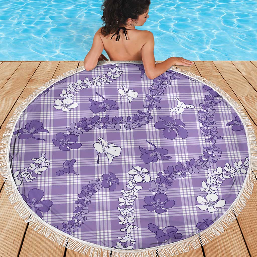 Poni Aloha Hawaii Beach Blanket Plumeria Lei With Palaka Motif LT14 - Polynesian Pride