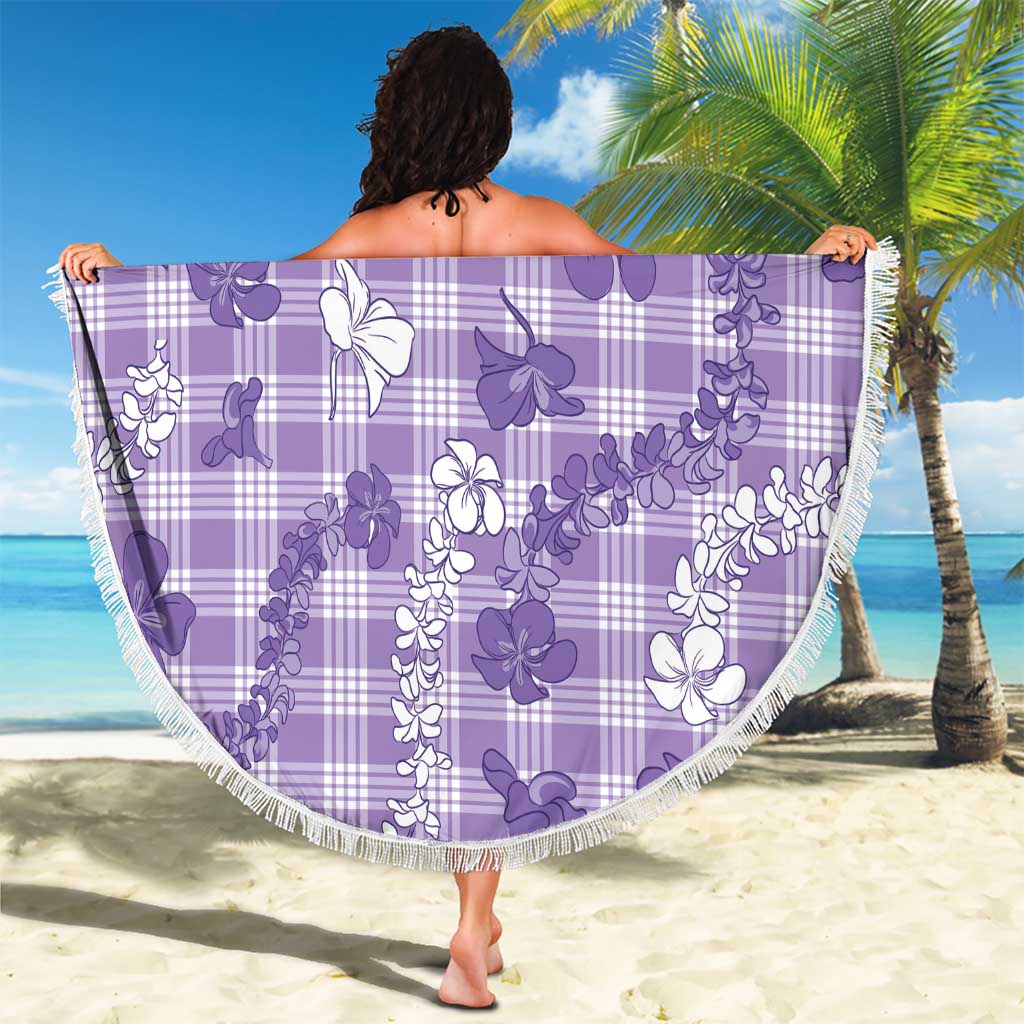 Poni Aloha Hawaii Beach Blanket Plumeria Lei With Palaka Motif LT14 - Polynesian Pride